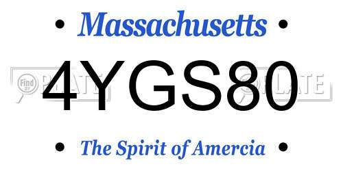 4YGS80 Massachusetts License Plate