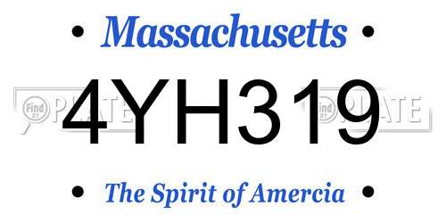 4YH319 Massachusetts License Plate