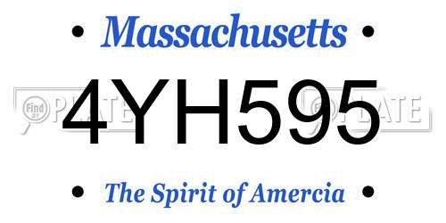 4YH595 Massachusetts License Plate