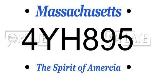 4YH895 Massachusetts License Plate