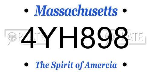 4YH898 Massachusetts License Plate