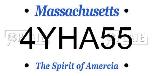 4YHA55 Massachusetts License Plate