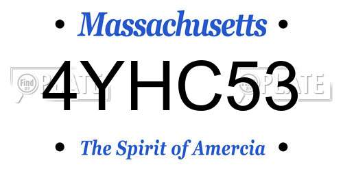 4YHC53 Massachusetts License Plate