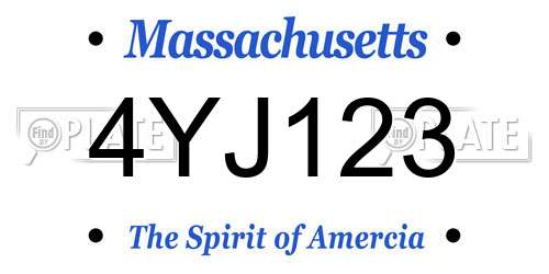 4YJ123 Massachusetts License Plate