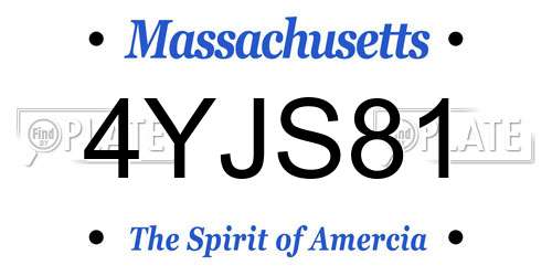 4YJS81 Massachusetts License Plate