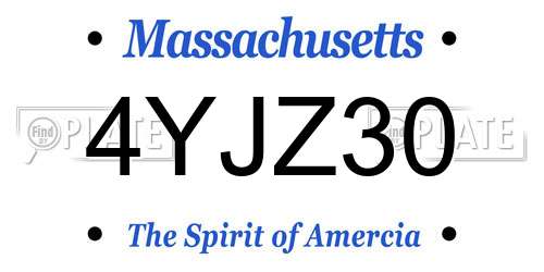 4YJZ30 Massachusetts License Plate
