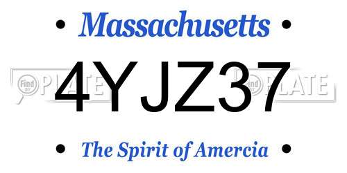 4YJZ37 Massachusetts License Plate