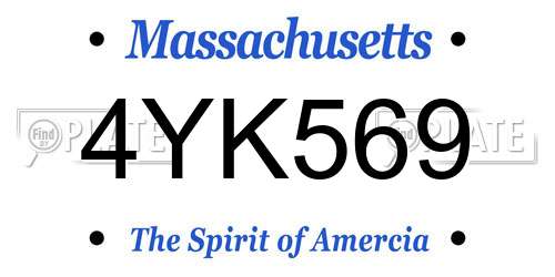 4YK569 Massachusetts License Plate