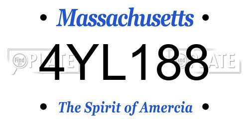 4YL188 Massachusetts License Plate