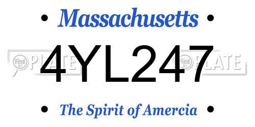 4YL247 Massachusetts License Plate
