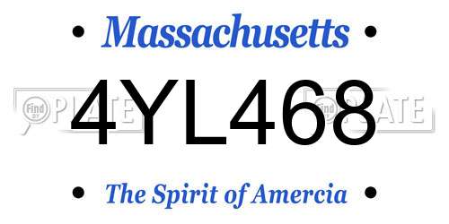 4YL468 Massachusetts License Plate