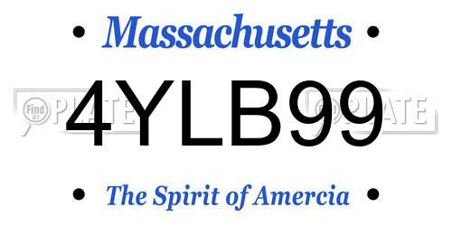 4YLB99 Massachusetts License Plate