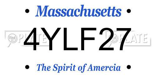 4YLF27 Massachusetts License Plate