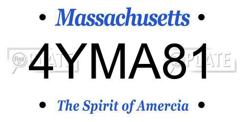 4YMA81 Massachusetts License Plate
