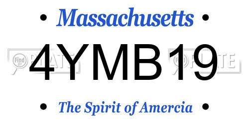 4YMB19 Massachusetts License Plate
