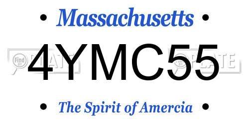 4YMC55 Massachusetts License Plate