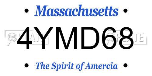 4YMD68 Massachusetts License Plate