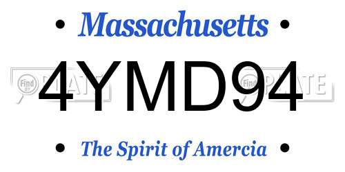 4YMD94 Massachusetts License Plate