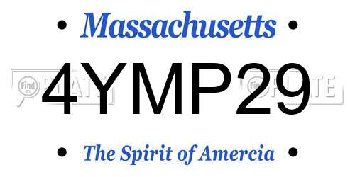 4YMP29 Massachusetts License Plate