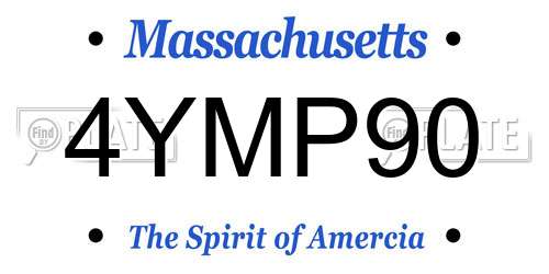 4YMP90 Massachusetts License Plate