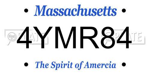 4YMR84 Massachusetts License Plate