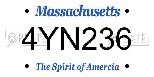 4YN236 Massachusetts License Plate