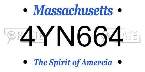 4YN664 Massachusetts License Plate