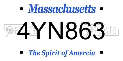 4YN863 Massachusetts License Plate