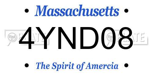 4YND08 Massachusetts License Plate