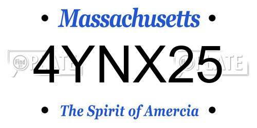 4YNX25 Massachusetts License Plate