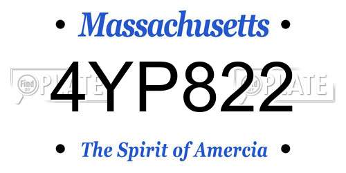 4YP822 Massachusetts License Plate