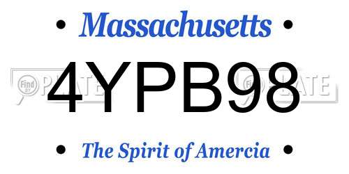 4YPB98 Massachusetts License Plate