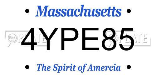 4YPE85 Massachusetts License Plate