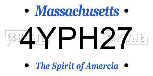 4YPH27 Massachusetts License Plate
