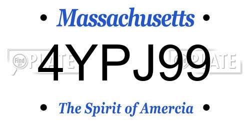 4YPJ99 Massachusetts License Plate
