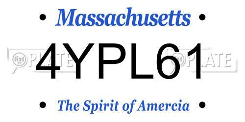 4YPL61 Massachusetts License Plate