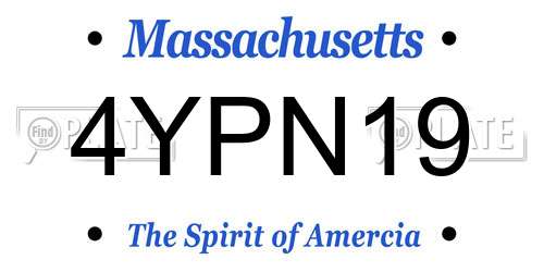 4YPN19 Massachusetts License Plate