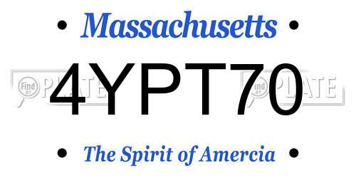 4YPT70 Massachusetts License Plate
