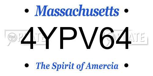 4YPV64 Massachusetts License Plate