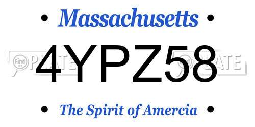 4YPZ58 Massachusetts License Plate