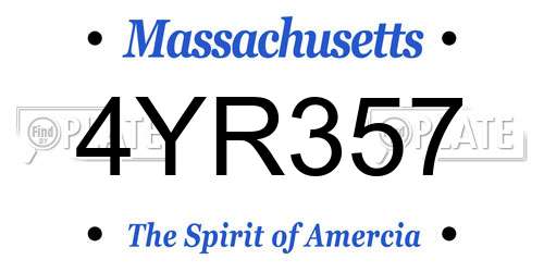 4YR357 Massachusetts License Plate