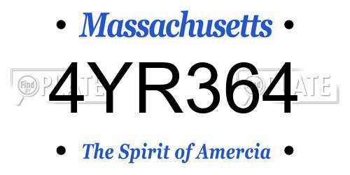 4YR364 Massachusetts License Plate