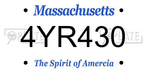 4YR430 Massachusetts License Plate