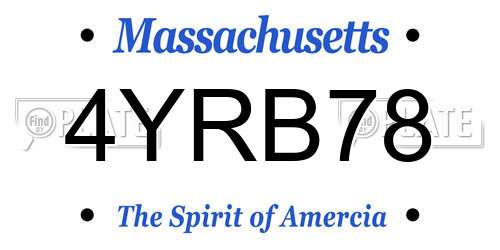 4YRB78 Massachusetts License Plate