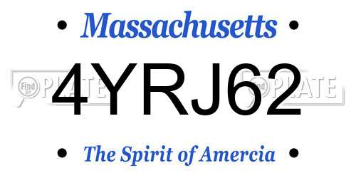 4YRJ62 Massachusetts License Plate