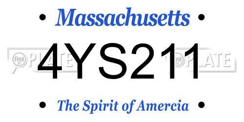 4YS211 Massachusetts License Plate