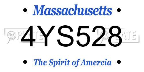 4YS528 Massachusetts License Plate