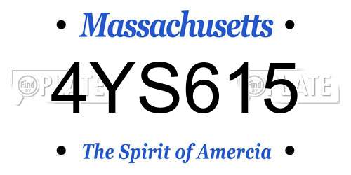 4YS615 Massachusetts License Plate