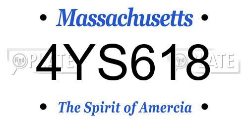 4YS618 Massachusetts License Plate