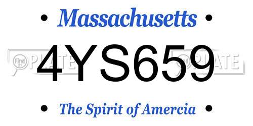 4YS659 Massachusetts License Plate